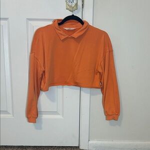 H&M Orange Collared Crop Top
